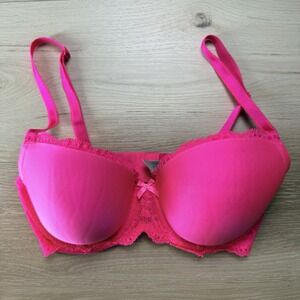 Victoria's Secret 32DD Dream Angels Lined Demi Pink Lace Underwire Bra